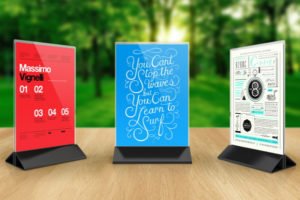 Kệ menu mica báo giá KM-2312